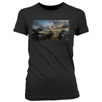 World of Tanks Women's Junior Cut Crewneck T-Shirt