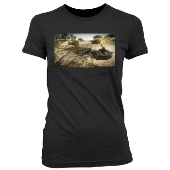 World of Tanks Women's Junior Cut Crewneck T-Shirt