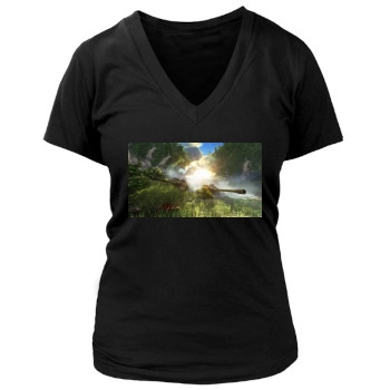 World of Tanks Women's Deep V-Neck TShirt