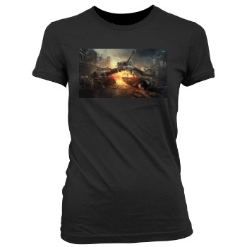 World of Tanks Women's Junior Cut Crewneck T-Shirt