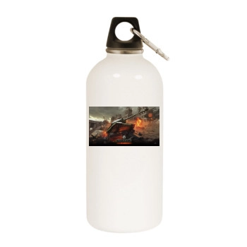 World of Tanks White Water Bottle With Carabiner