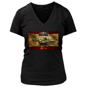 World of Tanks Women's Deep V-Neck TShirt