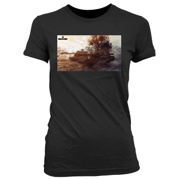 World of Tanks Women's Junior Cut Crewneck T-Shirt
