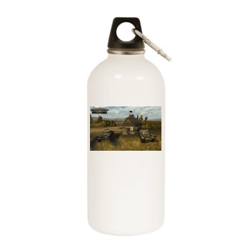 World of Tanks White Water Bottle With Carabiner