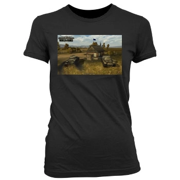 World of Tanks Women's Junior Cut Crewneck T-Shirt