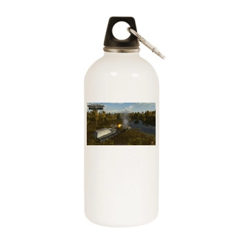 World of Tanks White Water Bottle With Carabiner