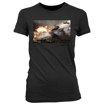 World of Tanks Women's Junior Cut Crewneck T-Shirt