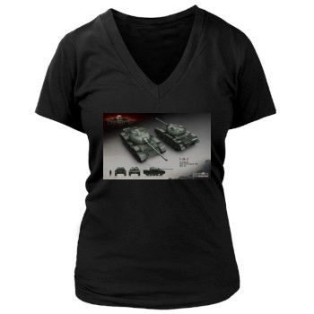 World of Tanks Women's Deep V-Neck TShirt