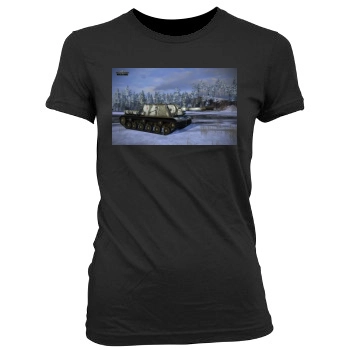 World of Tanks Women's Junior Cut Crewneck T-Shirt