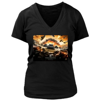 World of Tanks Women's Deep V-Neck TShirt