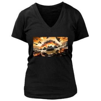 World of Tanks Women's Deep V-Neck TShirt