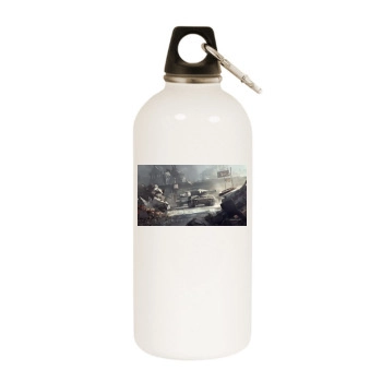 World of Tanks White Water Bottle With Carabiner