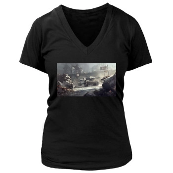 World of Tanks Women's Deep V-Neck TShirt