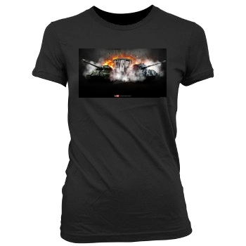 World of Tanks Women's Junior Cut Crewneck T-Shirt