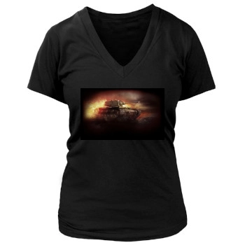 World of Tanks Women's Deep V-Neck TShirt