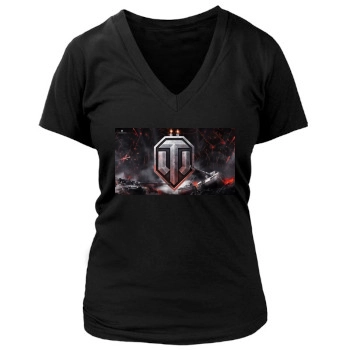 World of Tanks Women's Deep V-Neck TShirt