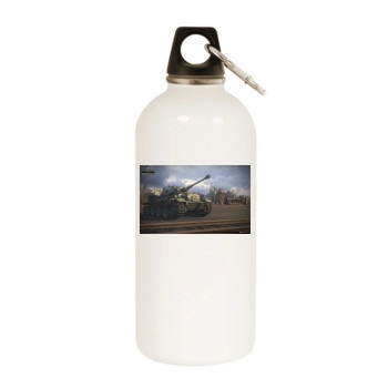 World of Tanks White Water Bottle With Carabiner