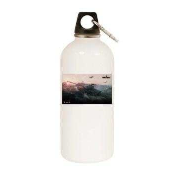 World of Tanks White Water Bottle With Carabiner