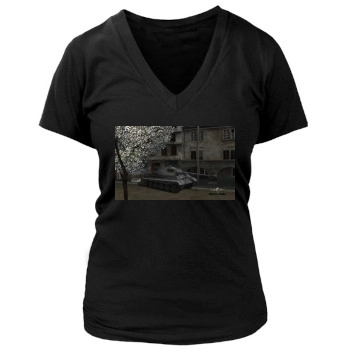 World of Tanks Women's Deep V-Neck TShirt