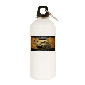 World of Tanks White Water Bottle With Carabiner