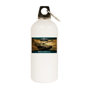 World of Tanks White Water Bottle With Carabiner