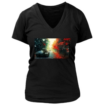 World of Tanks Women's Deep V-Neck TShirt