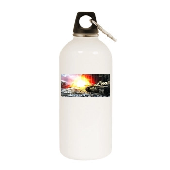 World of Tanks White Water Bottle With Carabiner