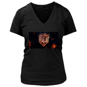 World of Tanks Women's Deep V-Neck TShirt