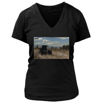 World of Tanks Women's Deep V-Neck TShirt