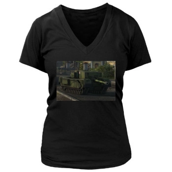 World of Tanks Women's Deep V-Neck TShirt