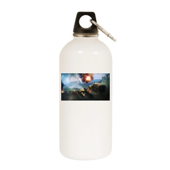 World of Tanks White Water Bottle With Carabiner