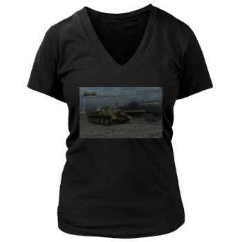 World of Tanks Women's Deep V-Neck TShirt