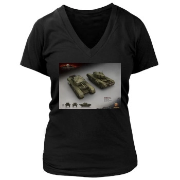 World of Tanks Women's Deep V-Neck TShirt