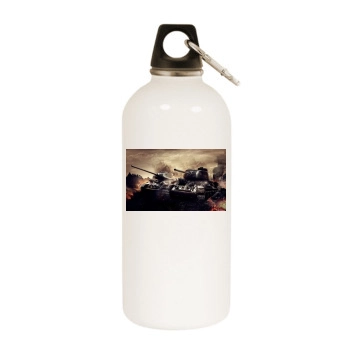 World of Tanks White Water Bottle With Carabiner