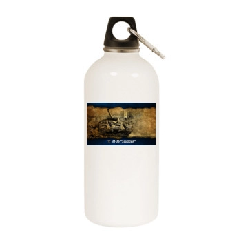 World of Tanks White Water Bottle With Carabiner