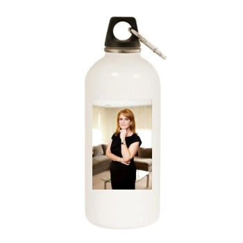 Sarah Ferguson White Water Bottle With Carabiner