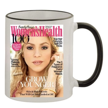 Shakira 11oz Colored Rim & Handle Mug