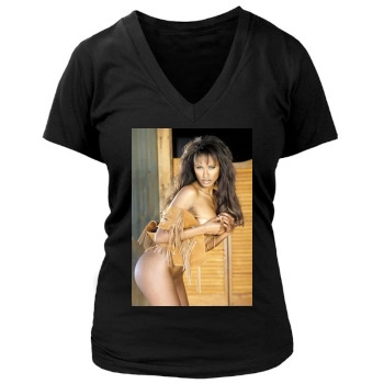 Traci Bingham Women's Deep V-Neck TShirt