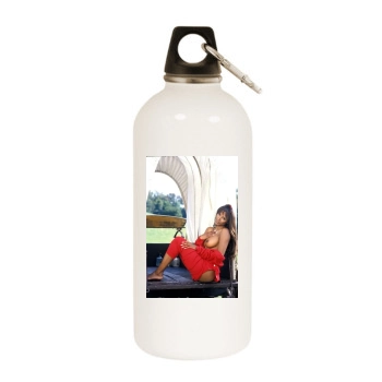 Traci Bingham White Water Bottle With Carabiner