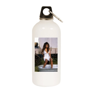 Traci Bingham White Water Bottle With Carabiner