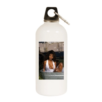 Traci Bingham White Water Bottle With Carabiner