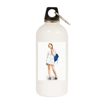 Sophie Turner White Water Bottle With Carabiner