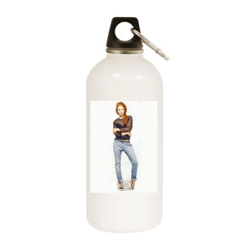 Sophie Turner White Water Bottle With Carabiner