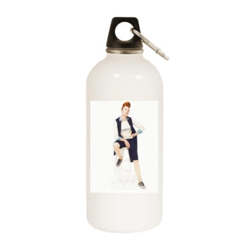 Sophie Turner White Water Bottle With Carabiner