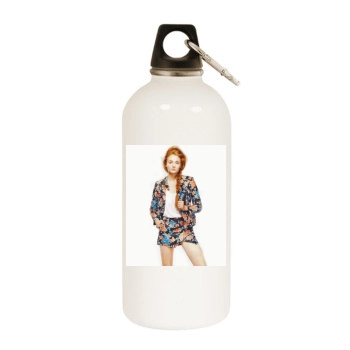 Sophie Turner White Water Bottle With Carabiner