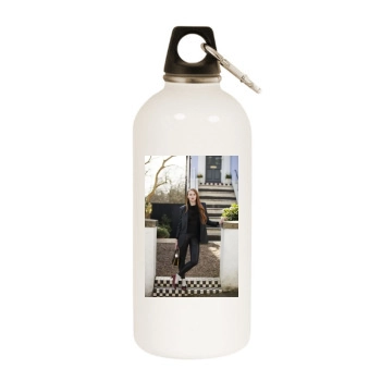 Sophie Turner White Water Bottle With Carabiner