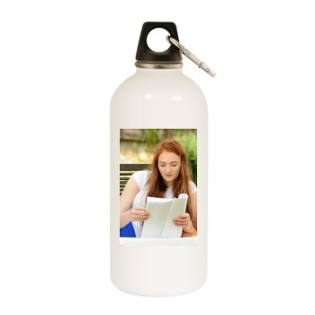 Sophie Turner White Water Bottle With Carabiner