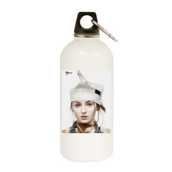 Sophie Turner White Water Bottle With Carabiner