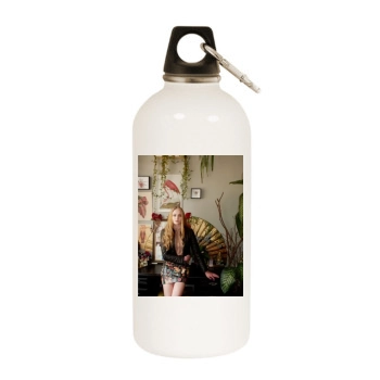 Sophie Turner White Water Bottle With Carabiner