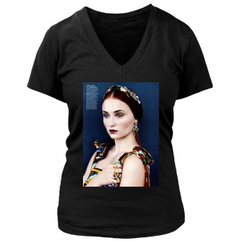 Sophie Turner Women's Deep V-Neck TShirt